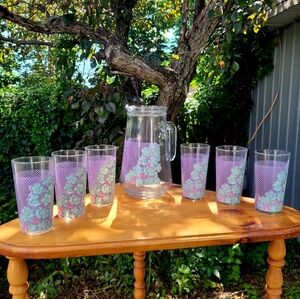 Vintage glass pitcher set